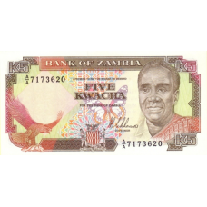P30 Zambia - 5 Kwacha Year ND (1989)